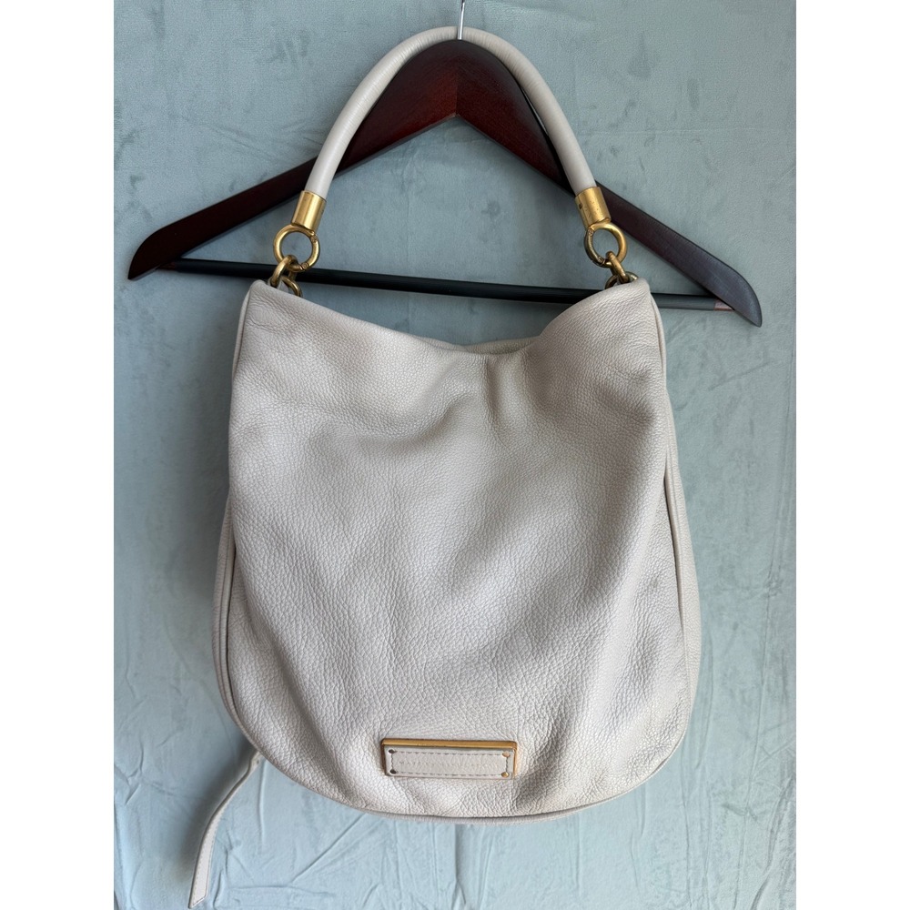 Marc by Marc Jacobs Too Hot To Handle Hobo Minimalist Taupe Cream Buttery Soft
